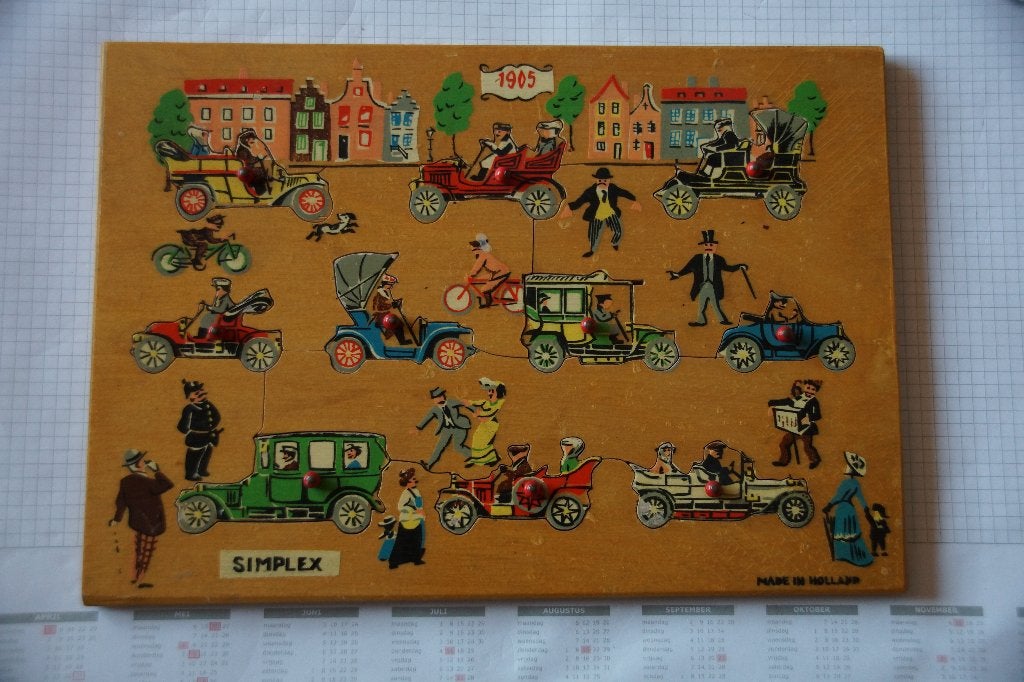 antieke simplex houten puzzel, Ophalen of Verzenden