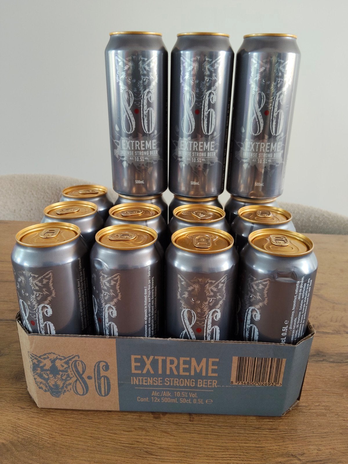 15 blikken Bavaria 8.6 Extreme 0,5L - 10,5% alc, Ophalen of Verzenden, Nieuw, Overige typen, Bavaria