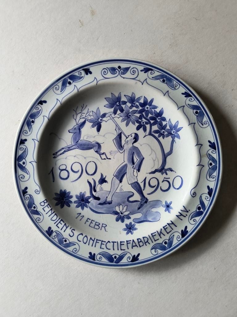 Jubileumbord Bendien Confectie 1890-1950 unicum Goedewaagen, Ophalen of Verzenden