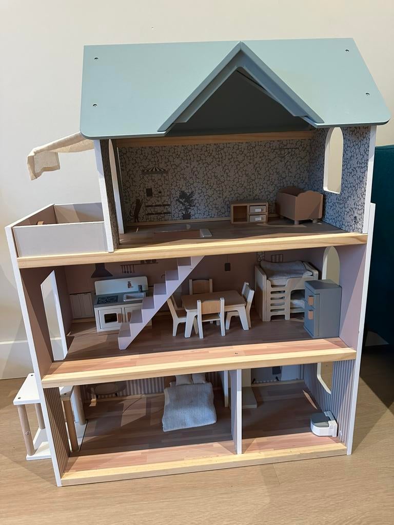 Houten poppenhuis Petite Amelie, Ophalen, Zo goed als nieuw, Poppenhuis