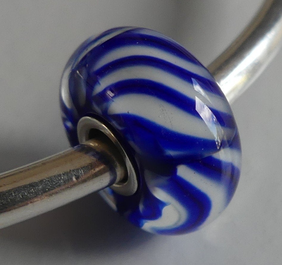 Trollbeads IJSKOUDE STREPEN (Arctic stripes), Sieraden, Tassen en Uiterlijk, Bedels, Gebruikt, -, -, Ophalen of Verzenden