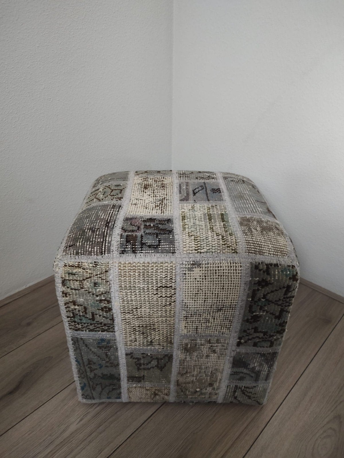 Patchwork poef, Ophalen, Minder dan 50 cm, Vierkant, Minder dan 50 cm