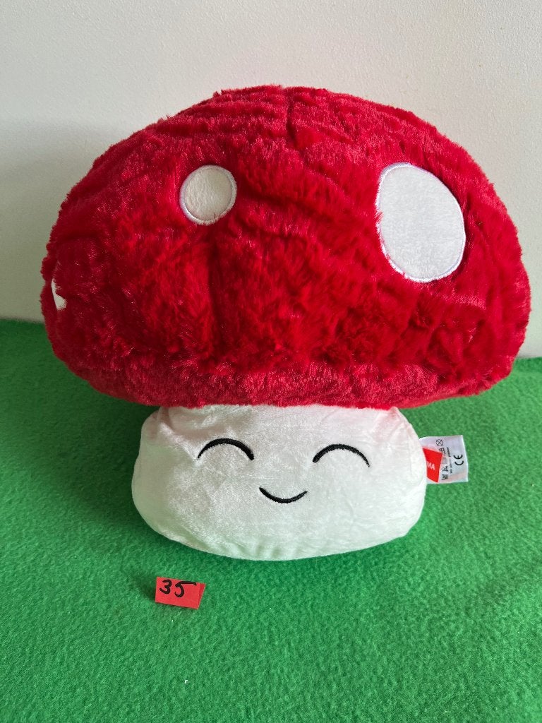 Mooie pluche paddestoel (35 cm), Overige typen, Ophalen of Verzenden, Zo goed als nieuw, Middelgroot (20 tot 80 cm)