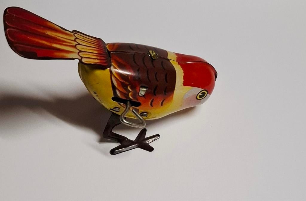 Vintage Opwindbaar Blikken Vogeltje - Klassiek Speelgoed, Ophalen of Verzenden