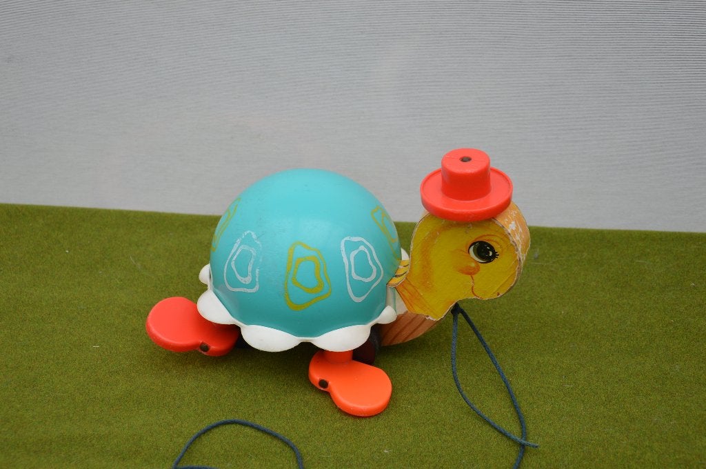 Vintage Fisher Price (trek)schildpad “Tippy Too Turtle 1962, Ophalen of Verzenden, Gebruikt, Speelset