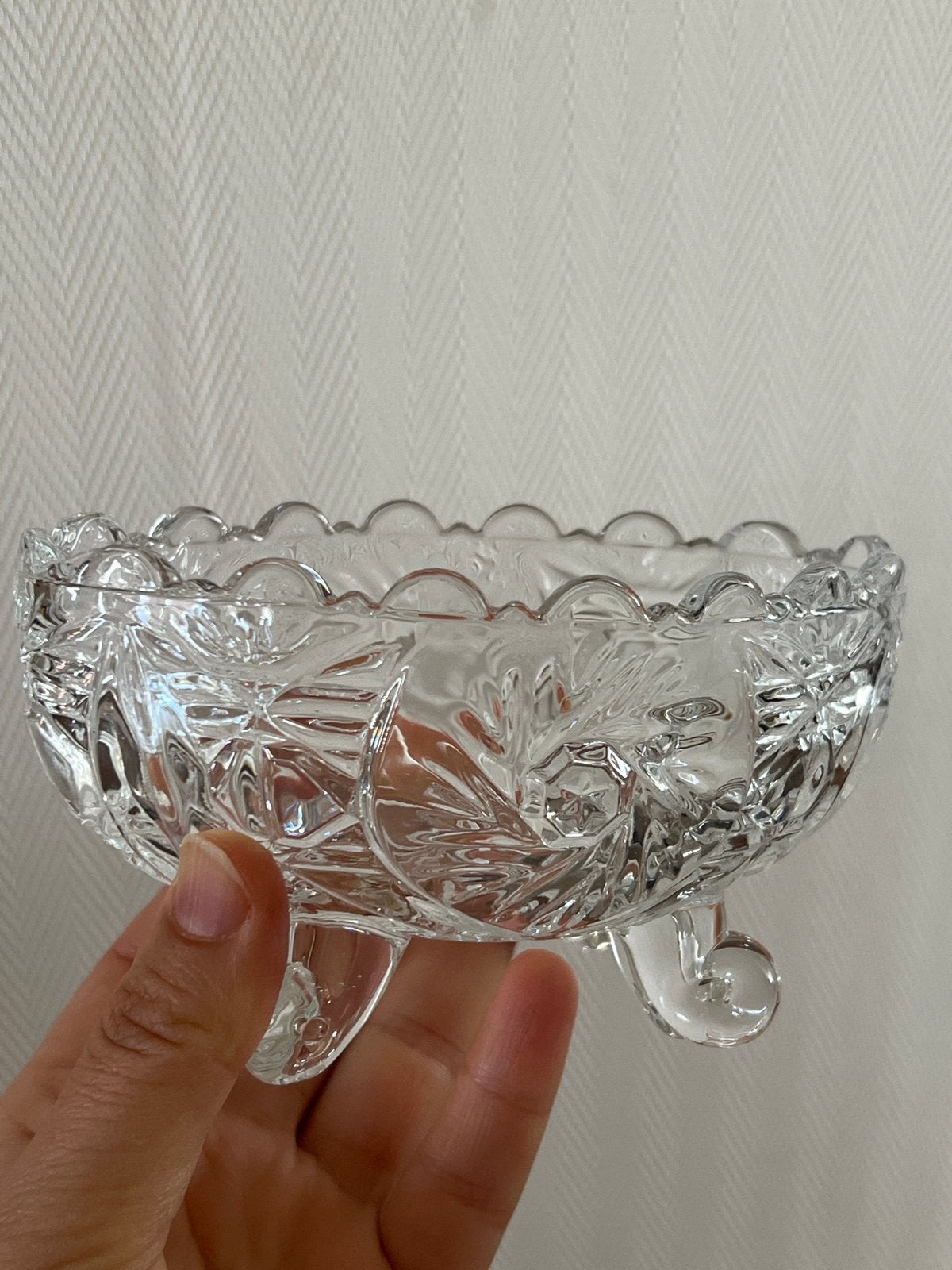 Decoratieve glazen schaal op voetjes 9 stuk, Ophalen