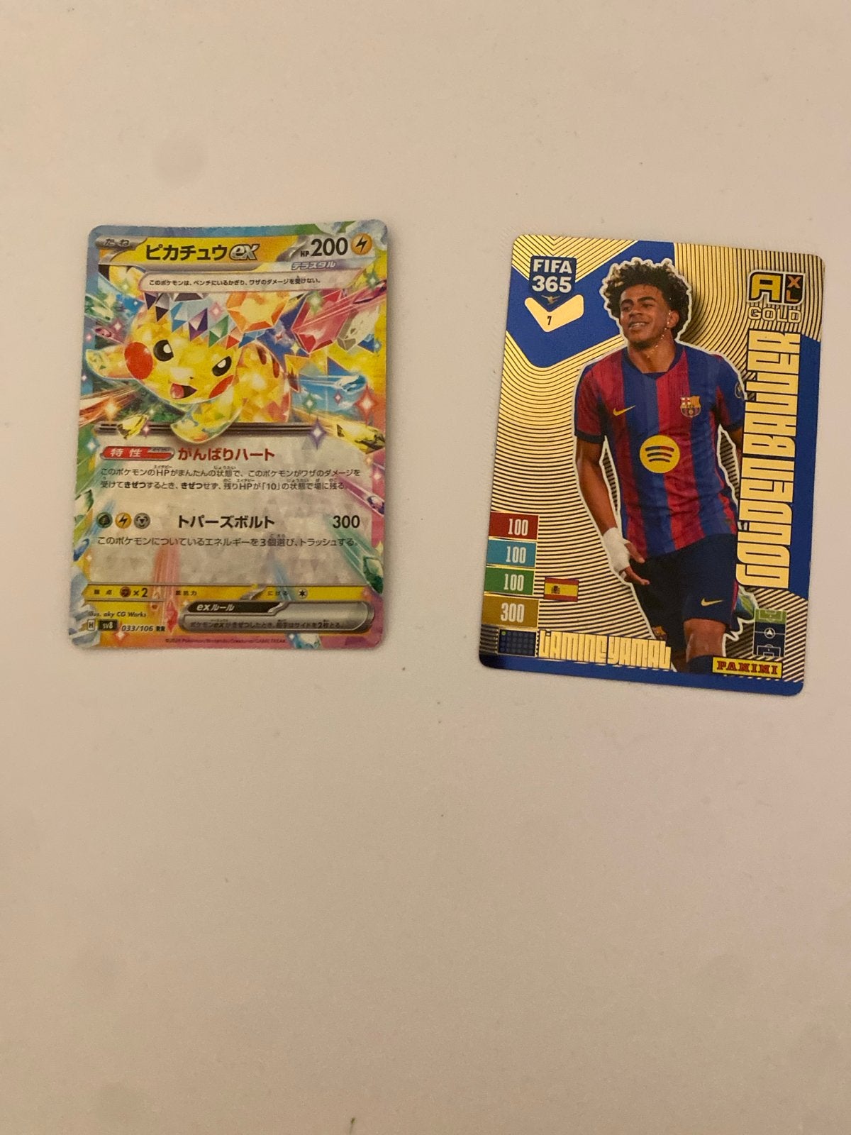 Lamine Yamal & Zeldzame Japanse Pikachu EX Kaart, Ophalen of Verzenden, Zo goed als nieuw, Losse kaart