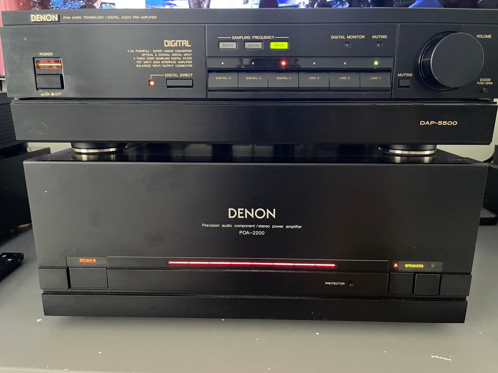 Denon POA-2200 Solid State Stereo +  Denon DAP-5500 Digital, Audio, Tv en Foto, Ophalen, Denon, Zo goed als nieuw, 120 watt of meer