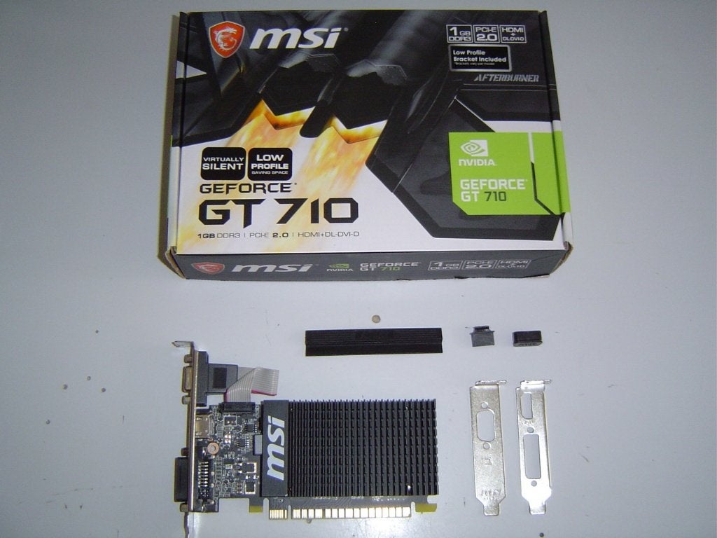 MSi NVIDIA Geforce GT 710 - normal and low bracket included, Computers en Software, Videokaarten, Gebruikt, PCI-Express 2, GDDR3