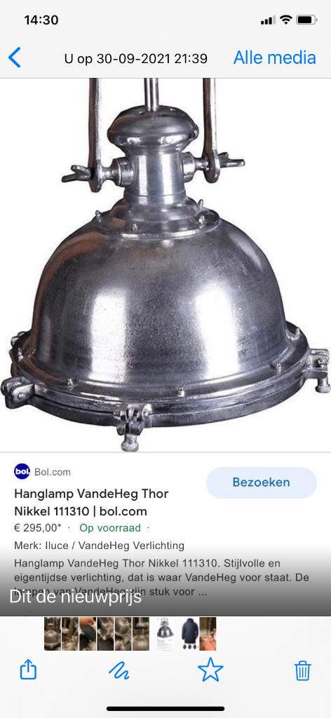 Mooie zware hanglamp  Van Heg, Ophalen of Verzenden, Metaal, Minder dan 50 cm, Landelijk