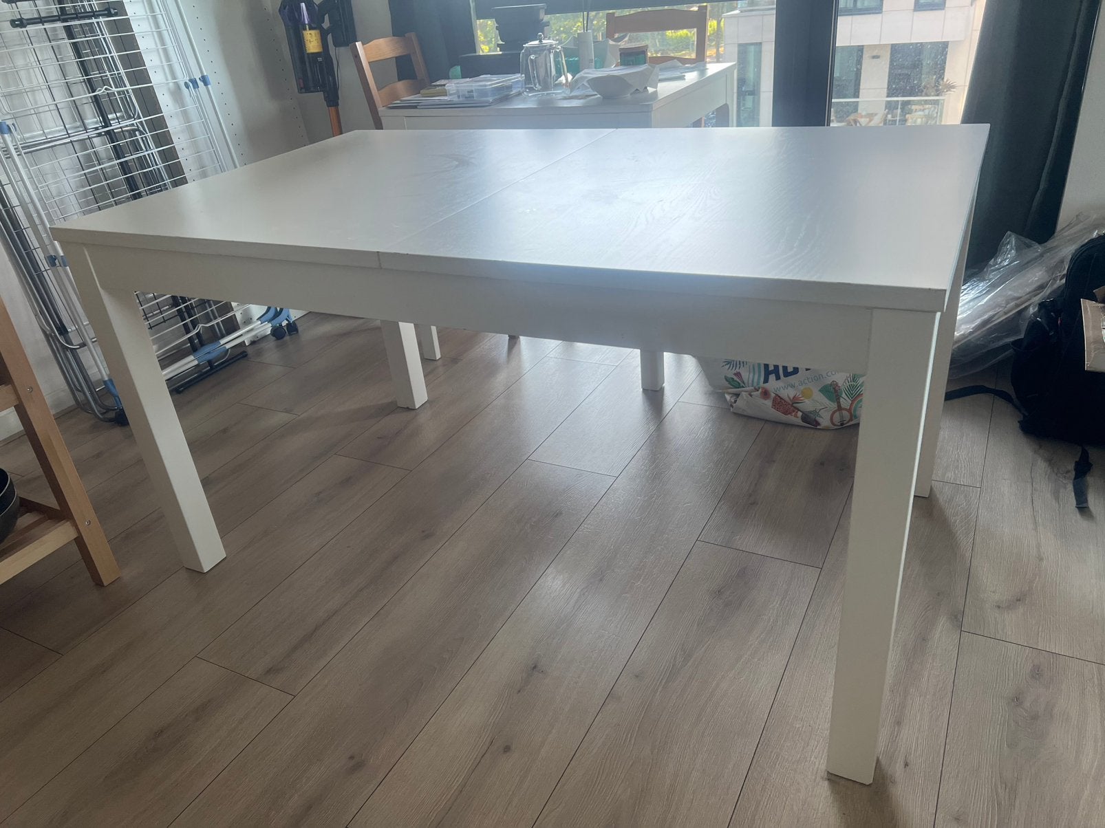 IKEA Table - White (up to 10 people), Ophalen, 200 cm of meer, 50 tot 100 cm, Zo goed als nieuw