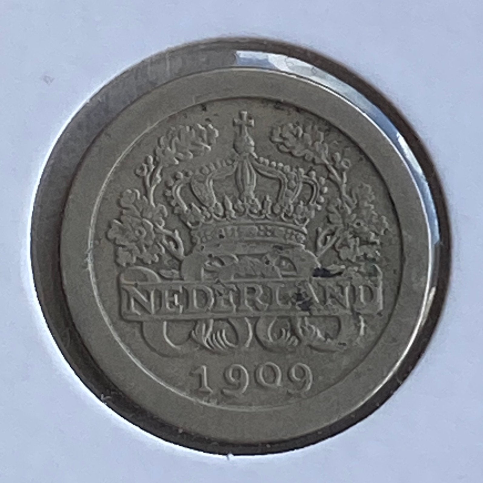 5 Cent / Ronde Stuiver uit 1909 van Wilhelmina, Verzenden, Koningin Wilhelmina, 5 cent, Losse munt