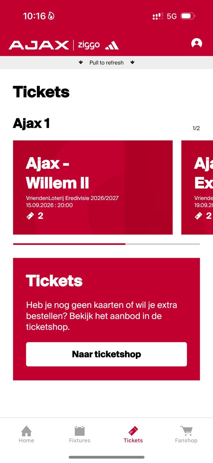 2 kaarten ajax willem ll TEGENOVER FSIDE, Losse kaart, Twee personen, September