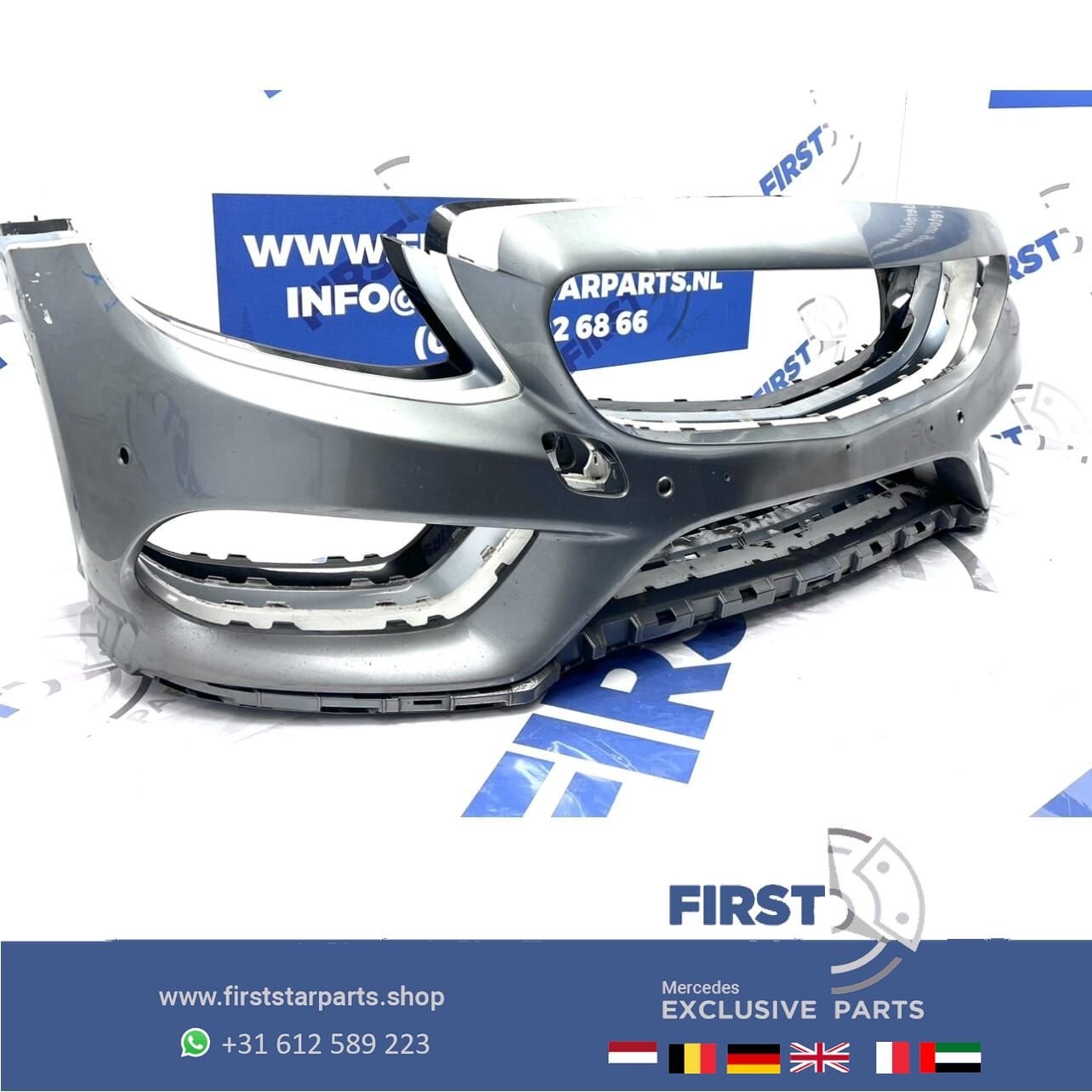 W205 BUMPER AMG VOORBUMPER 2014-2017 Mercedes C Klasse C43 Z, Gebruikt, -, Voor, Ophalen of Verzenden