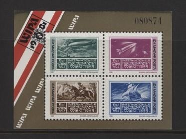 Hongarije- 1981- blok = motief Paarden, Luchtvaart, Schepen, Ophalen of Verzenden, Postfris