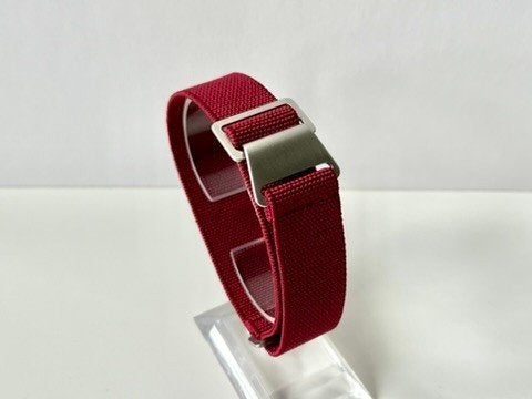 Elastische NATO Horlogeband 20mm Rood, Ophalen of Verzenden, Nieuw, Rood, Jongen of Meisje