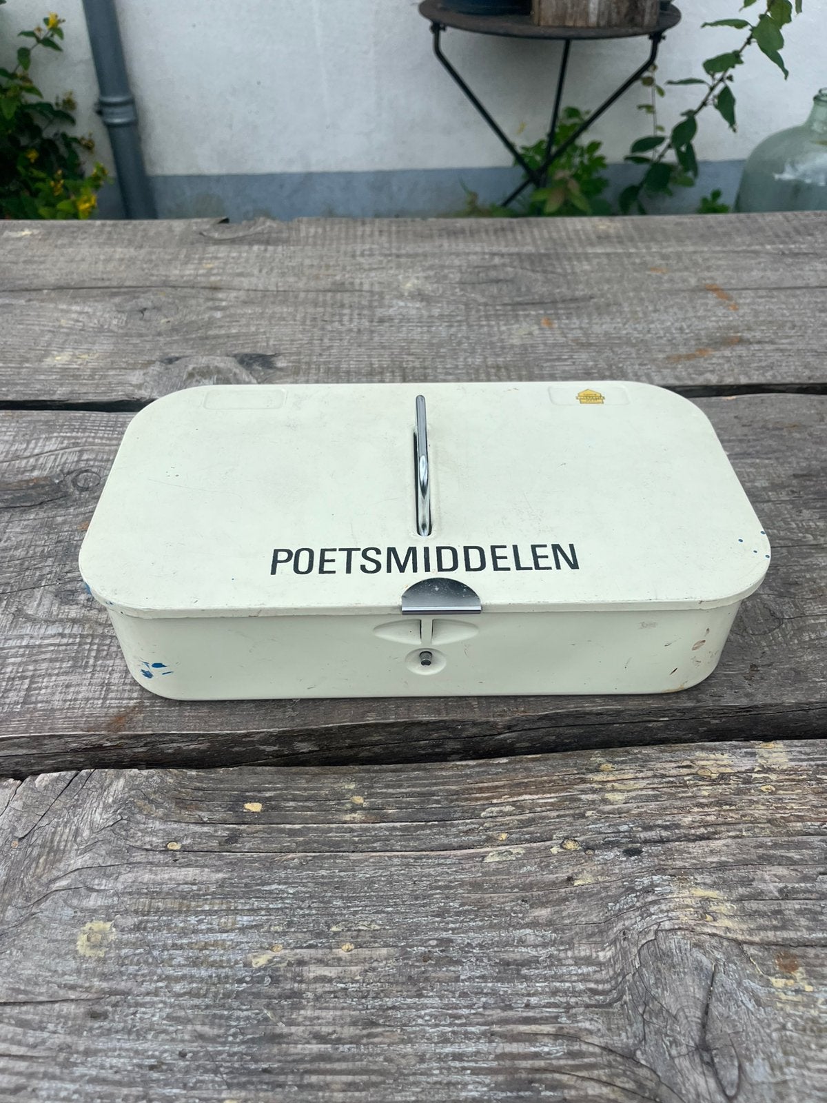 Poetsmiddelen blik Brabantia jaren 60 schoenen vintage €12,5, Ophalen of Verzenden, Huis en Inrichting