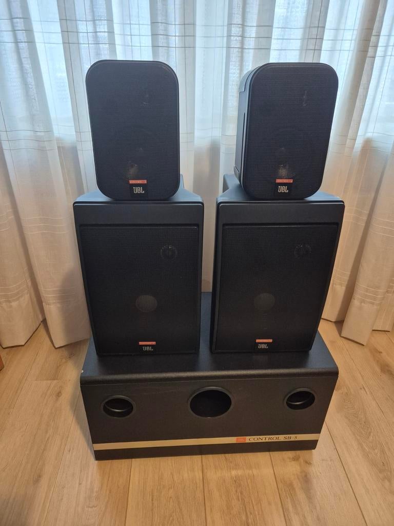 JBL Control 5 luidspeakers met subwoofer en Control 1, Ophalen, 120 watt of meer, Subwoofer, JBL