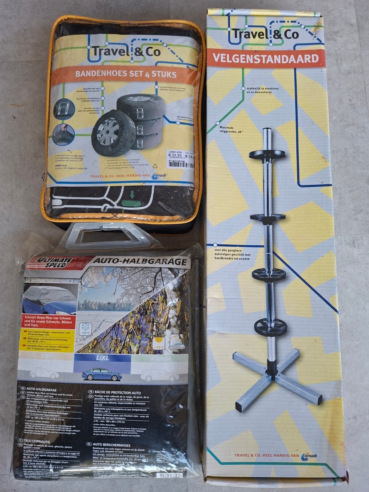 Travel & Co Bandenhoezen, Velgenstandaard en Auto-halfgarage, Auto diversen, Ophalen, Nieuw