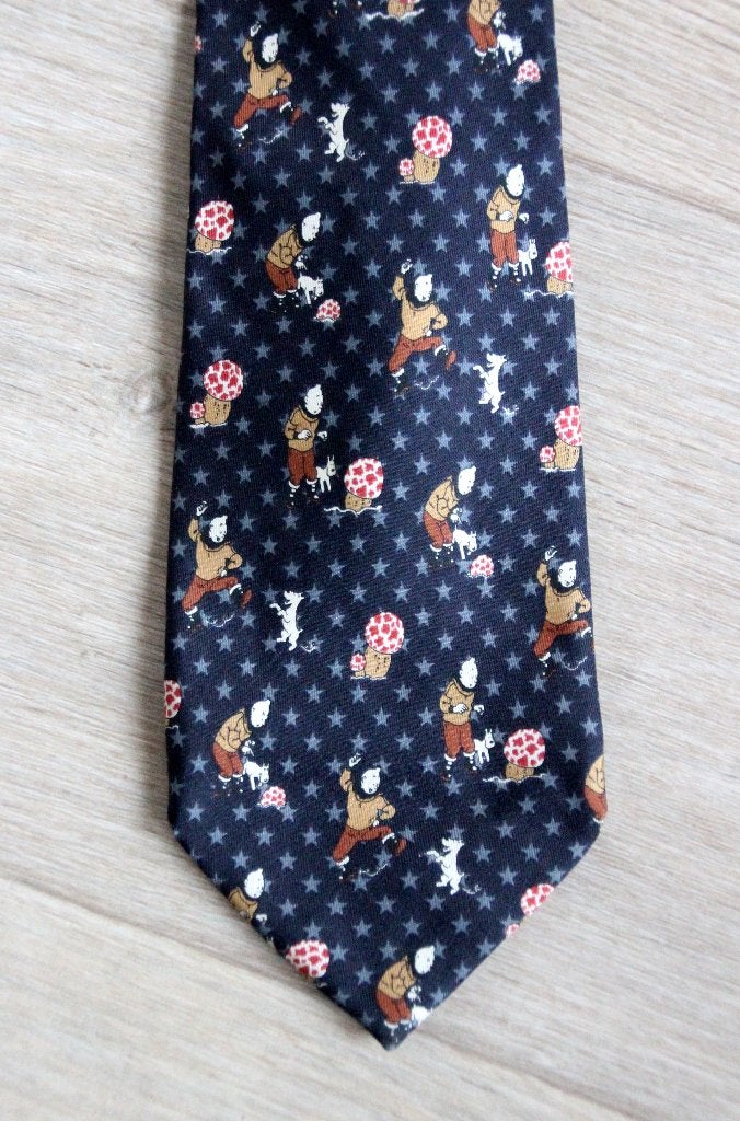 Kuifje das cravate Tintin geheimzinnige ster Hergé 100%zijde, Verzenden, Kuifje, Zo goed als nieuw, Kleding