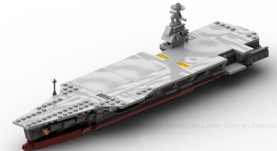 LEGO MOC: USS Gerald R. Ford Vliegdekschip – Microschaal, MOC (eigen creatie), Overige thema's, Lego, Nieuw