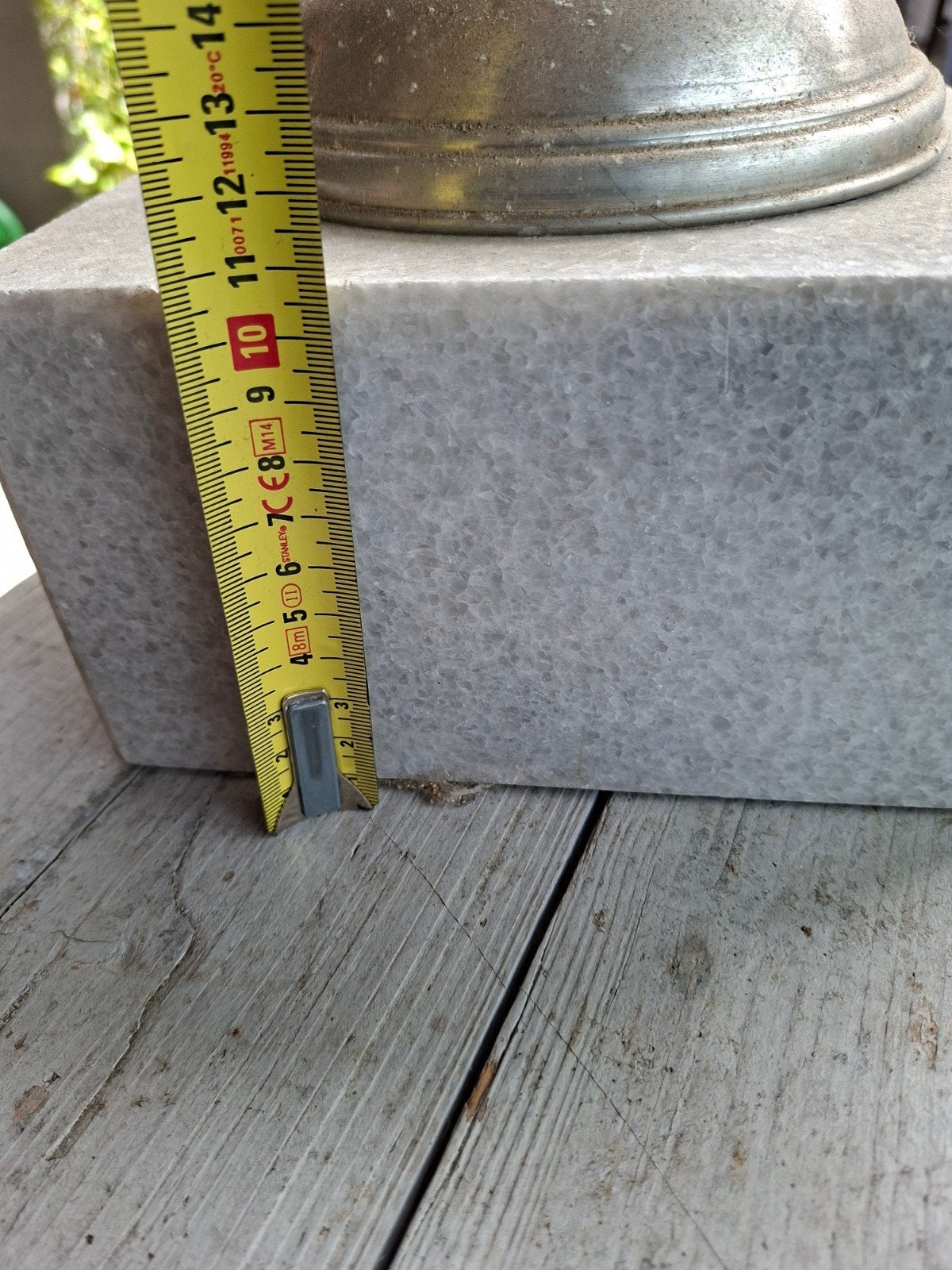 Grafvaas van marmer met metalen inzet, Ophalen of Verzenden