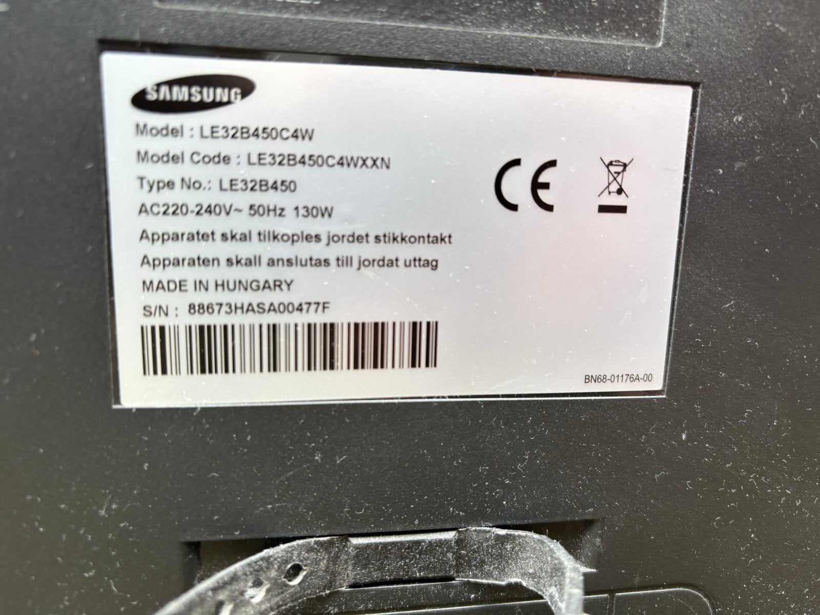 Samsung LE32B450C4W 32 inch LCD TV, Ophalen, Gebruikt, 50 Hz, 80 tot 100 cm