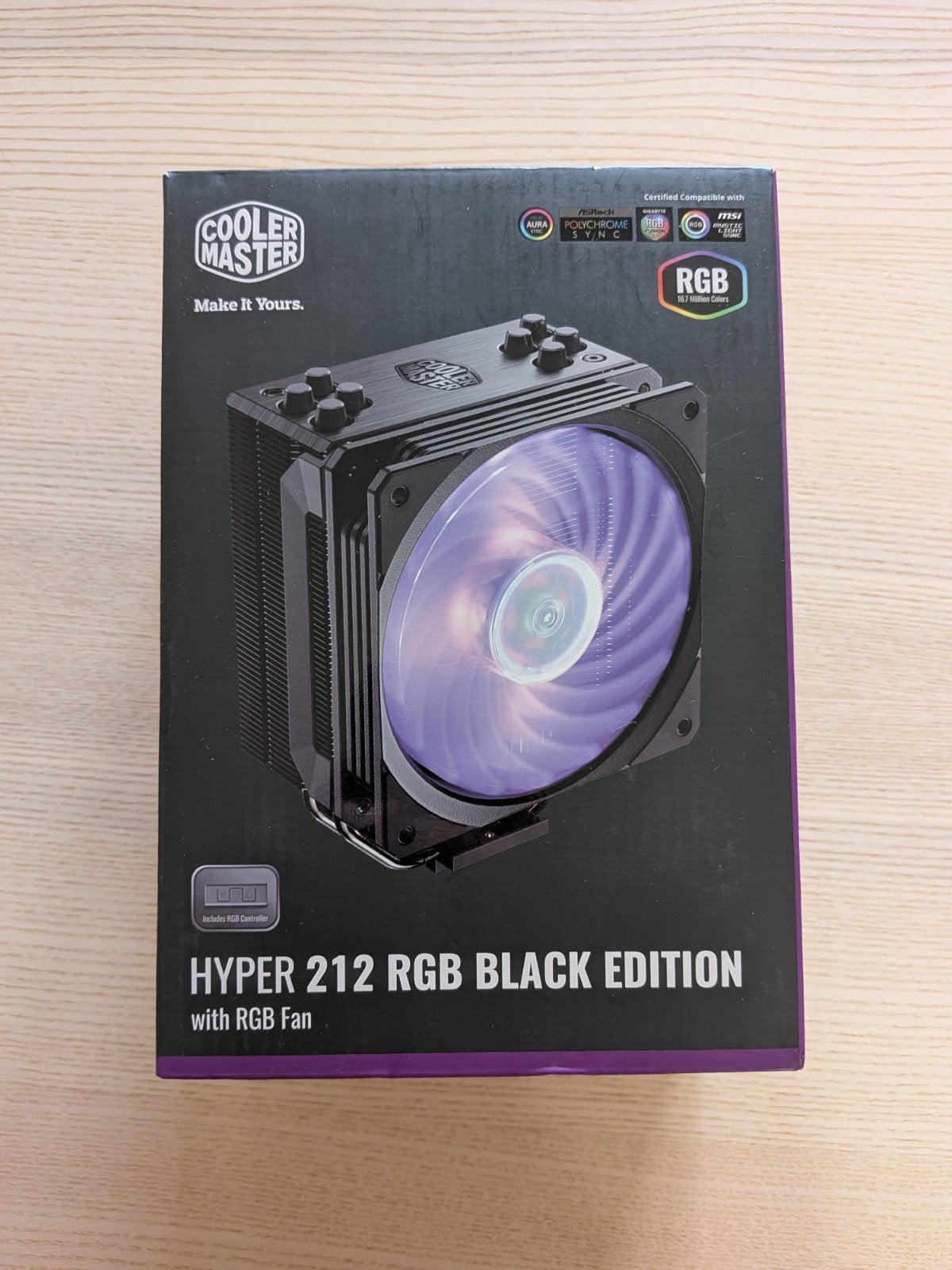 Cooler Master Hyper 212 RGB Black Edition CPU Koeler, Ophalen of Verzenden, Zo goed als nieuw, Luchtkoeling