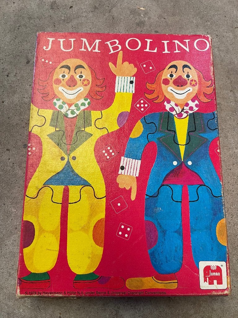 Vintage JUMBO JUMBOLINO Clown Puzzel Spel, Een of twee spelers, Ophalen of Verzenden, Gebruikt, Jumbo
