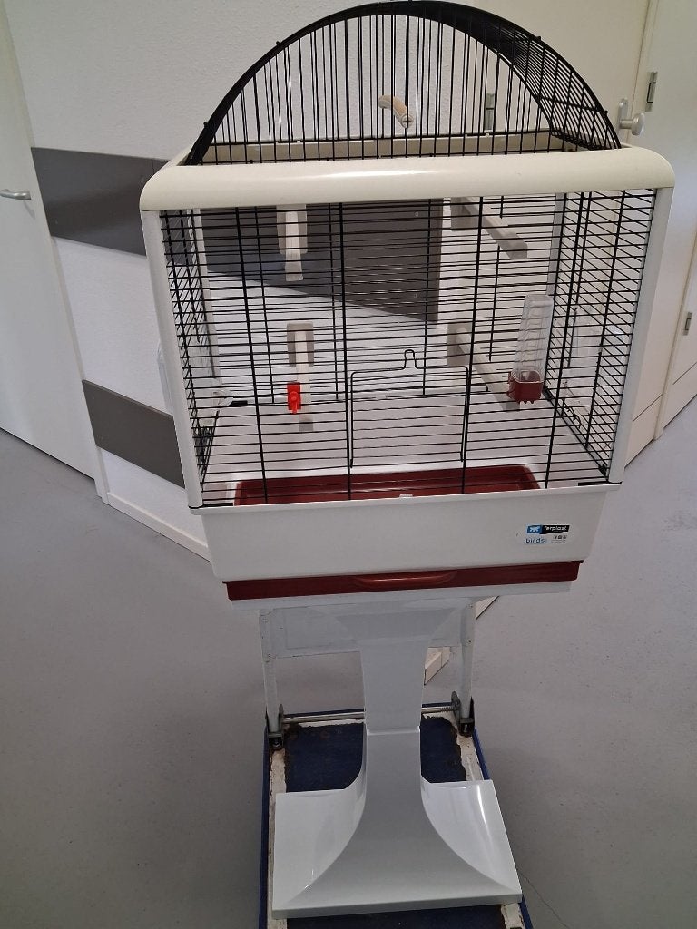 Ferplast vogelkooi op standaard - compleet met accessoires, Ophalen, Gebruikt, Overige materialen, Vogelkooi