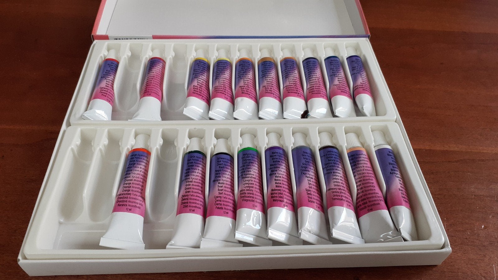 Grotendeels complete set acrylverf - 19 tubes, Ophalen of Verzenden