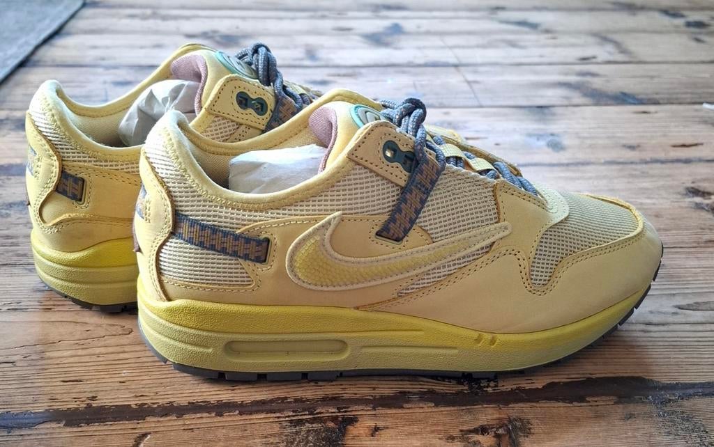 Nike Air Max 1 Travis Scott Saturn Gold Maat 39, Kleding | Heren, Schoenen, Nike, Ophalen of Verzenden, Sneakers of Gympen, Gedragen