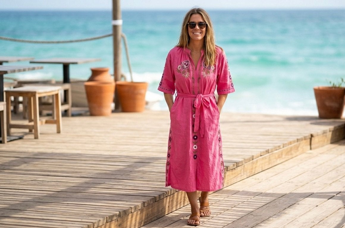 nieuw Shoeby Eksept x Lonneke Nooteboom roze maxi jurk 38 40, Maat 38/40 (M), Nieuw, Ophalen of Verzenden, Roze