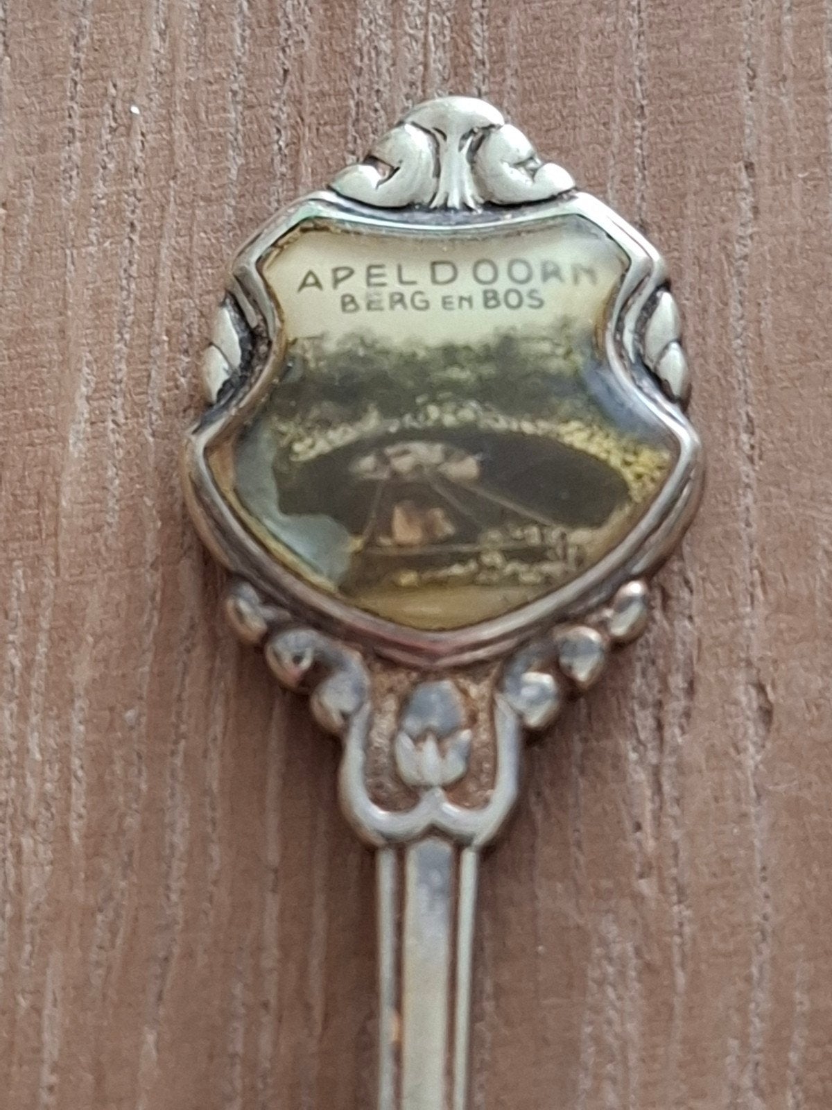Oud verzilverd lepeltje Berg en Bos Apeldoorn, Ophalen of Verzenden