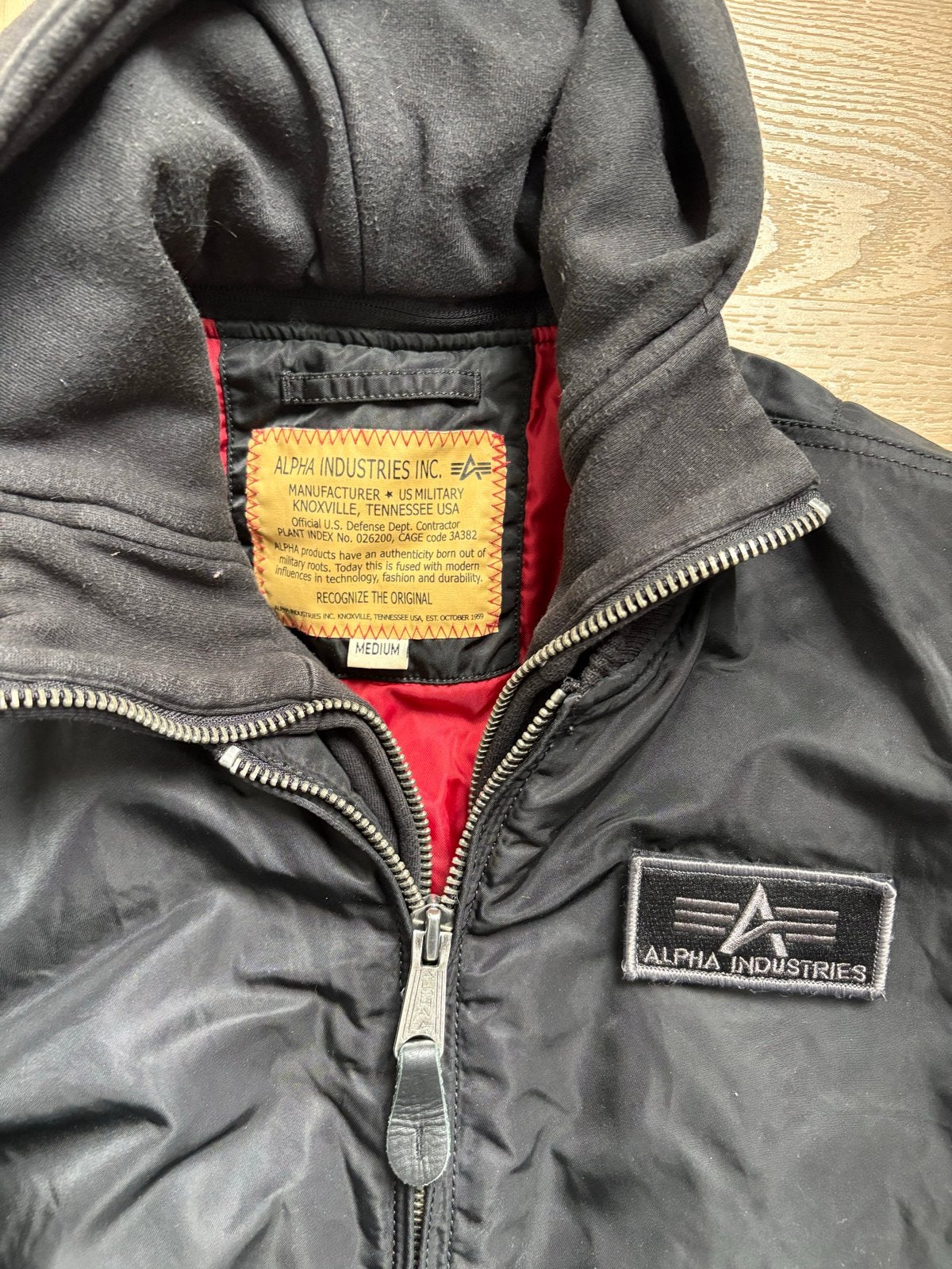 Alpha Industries Bomberjack met capuchon - Maat M, Kleding | Heren, Jassen | Winter, Gedragen, Zwart, Ophalen of Verzenden