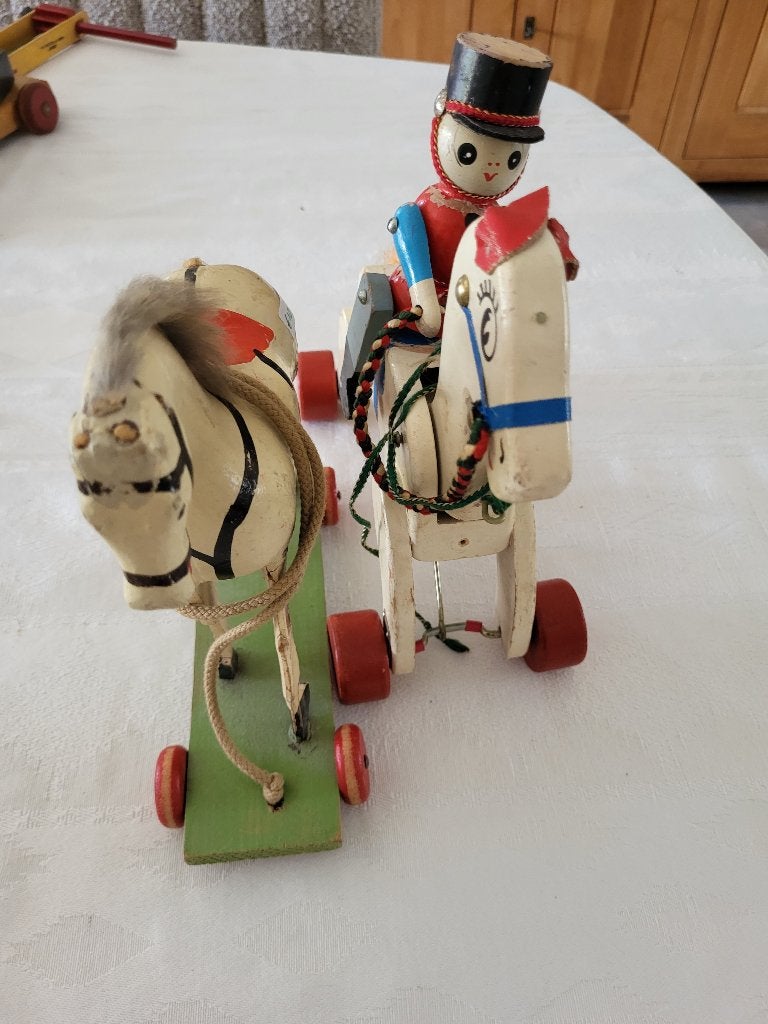 Vintage speelgoed paardjes uit jaren 50, Antiek en Kunst, Ophalen of Verzenden