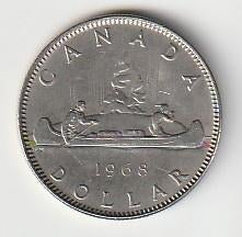 1  dollar  1968  Canada. km. 76.1  unc, Postzegels en Munten, Munten | Amerika, Ophalen of Verzenden, Noord-Amerika, Losse munt