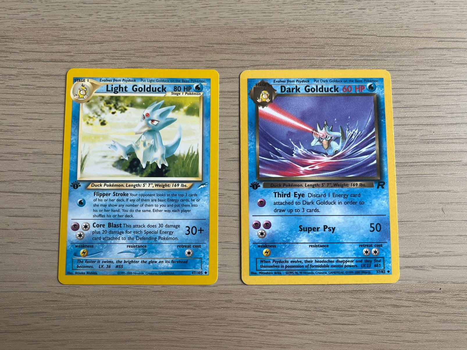 Light en Dark Golduck 1st edition, Hobby en Vrije tijd, Verzamelkaartspellen | Pokémon, Ophalen of Verzenden, Zo goed als nieuw