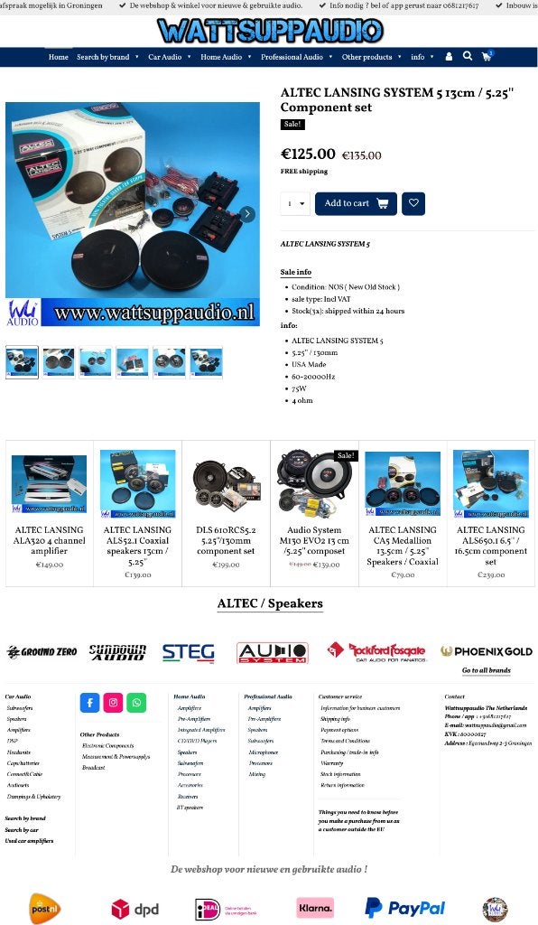 ALTEC LANSING SYSTEM 5 13cm / 5.25'' Composet / Speakers, ., Nieuw, Ophalen of Verzenden, .