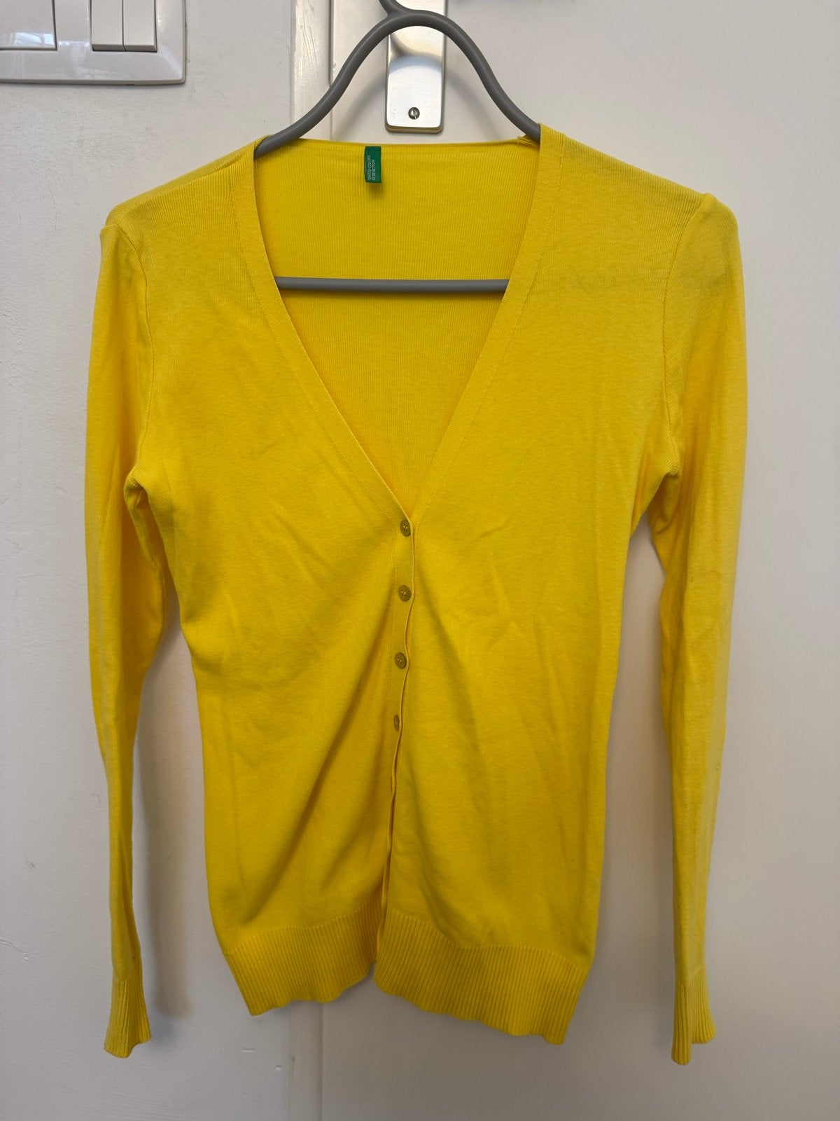 Gele Benetton vestje - Maat S, Ophalen of Verzenden, Gedragen, Maat 36 (S), Geel