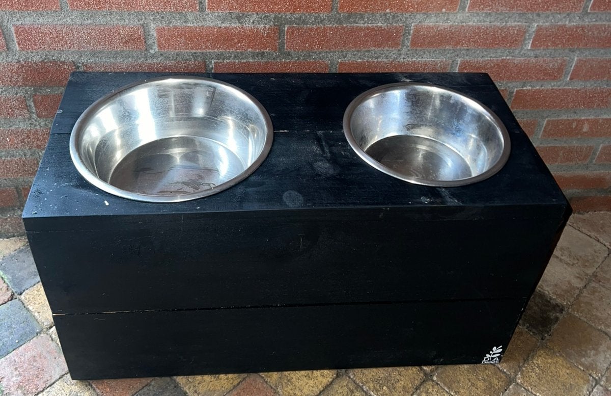 Steigerhouten XXL voerbak voor hond (Tegelen), Ophalen, Gebruikt