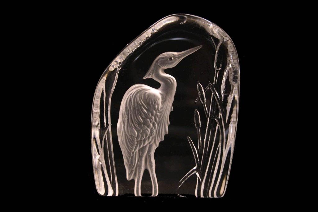 Wedgwood – Presse Papier – Reiger van kristal – Jaren 90, Ophalen of Verzenden, Gebruikt, Glas