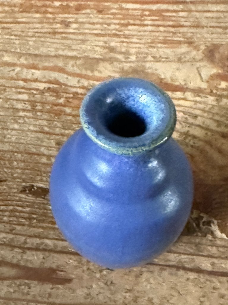 Vaas / design - kobaltblauw keramieken vaasje, Ophalen of Verzenden