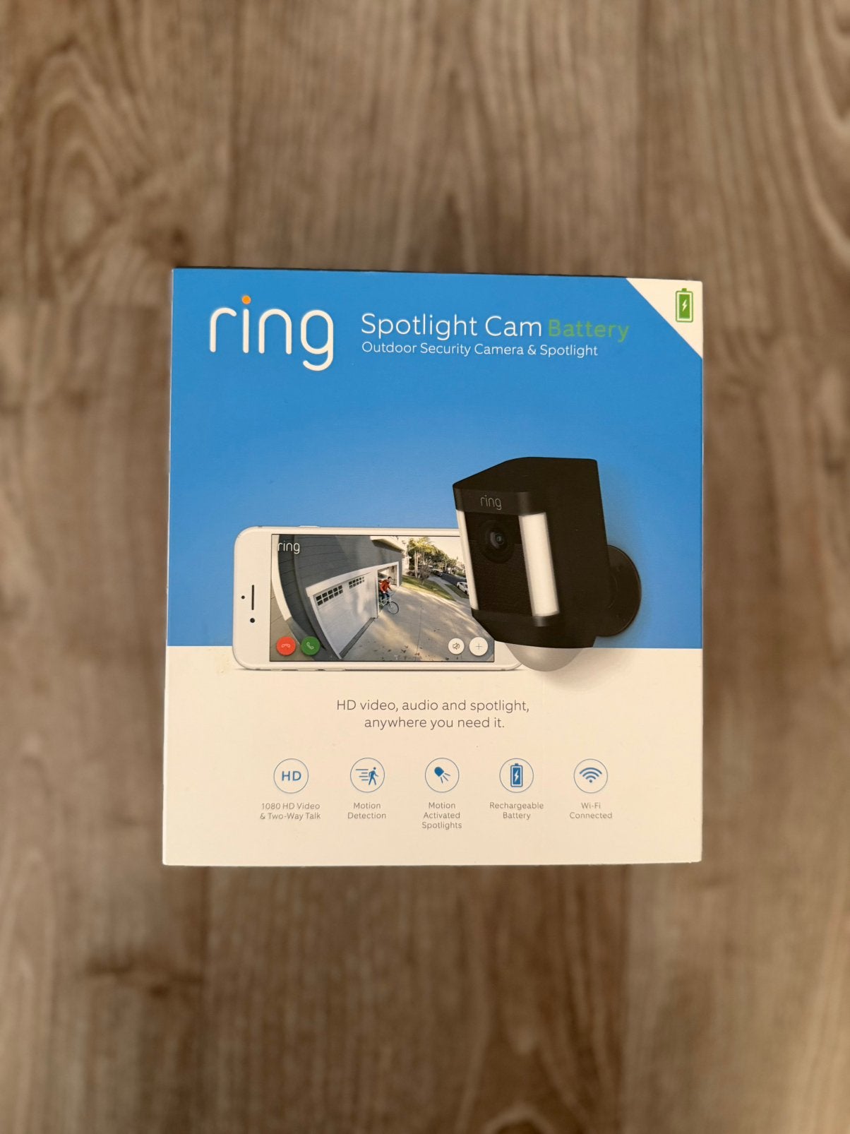 Ring Spotlight Cam Battery Outdoor Beveiligingscamera, Ring, Nieuw, Ophalen of Verzenden, Buitencamera