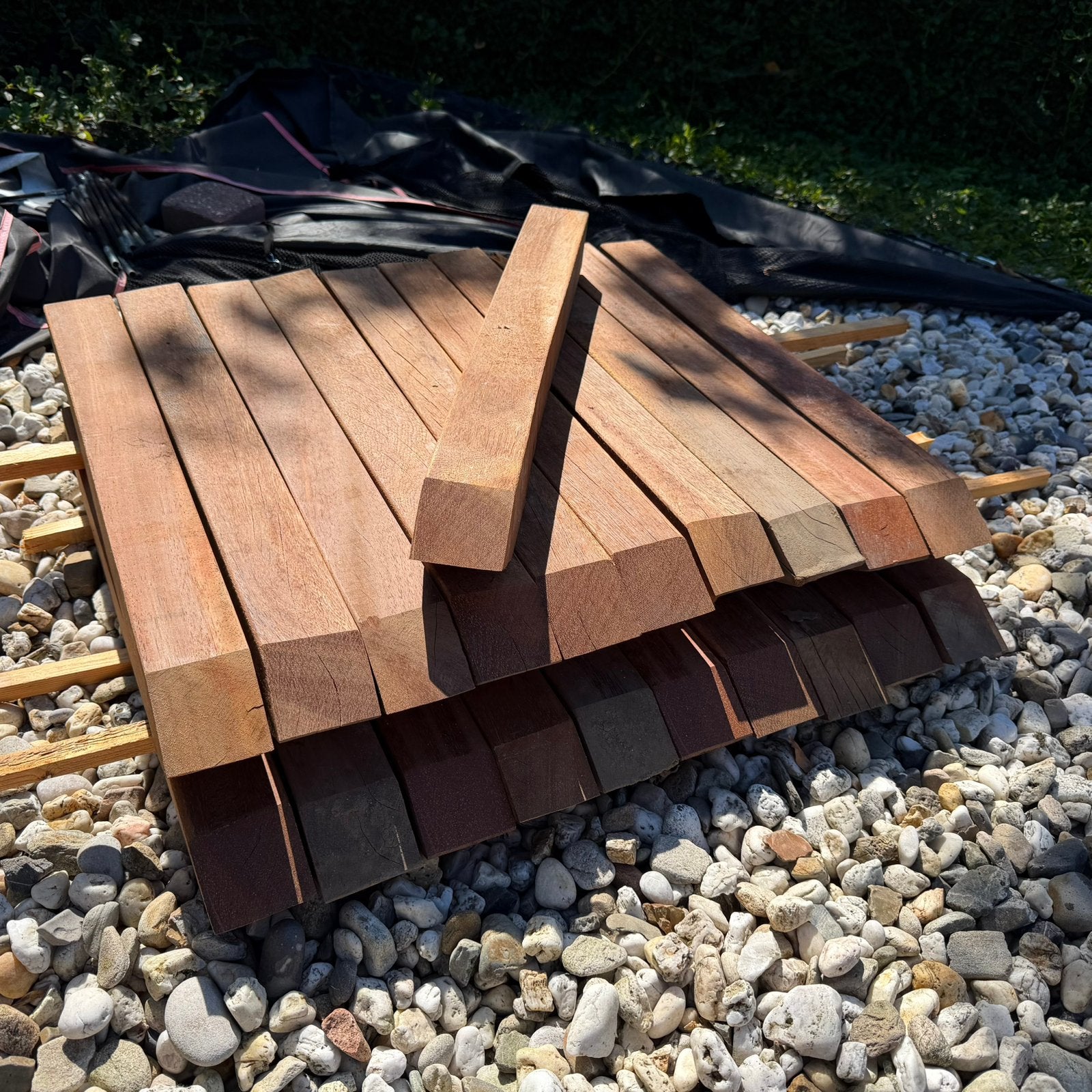 21 Azobe piketpalen 65x65x600, Ophalen, Palen, Nieuw, Hardhout