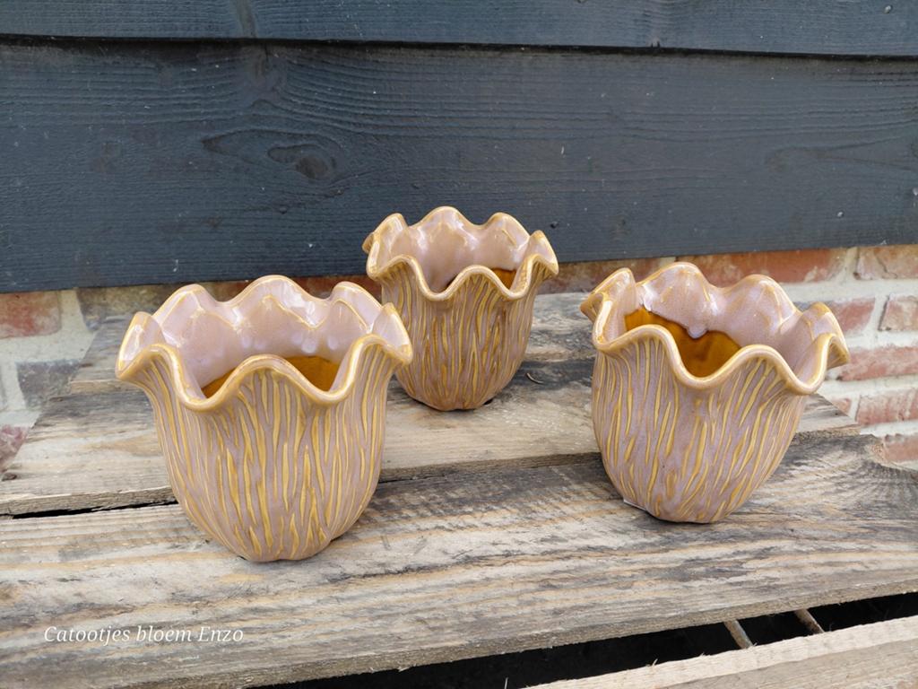Bloempot oud roze, Ophalen of Verzenden