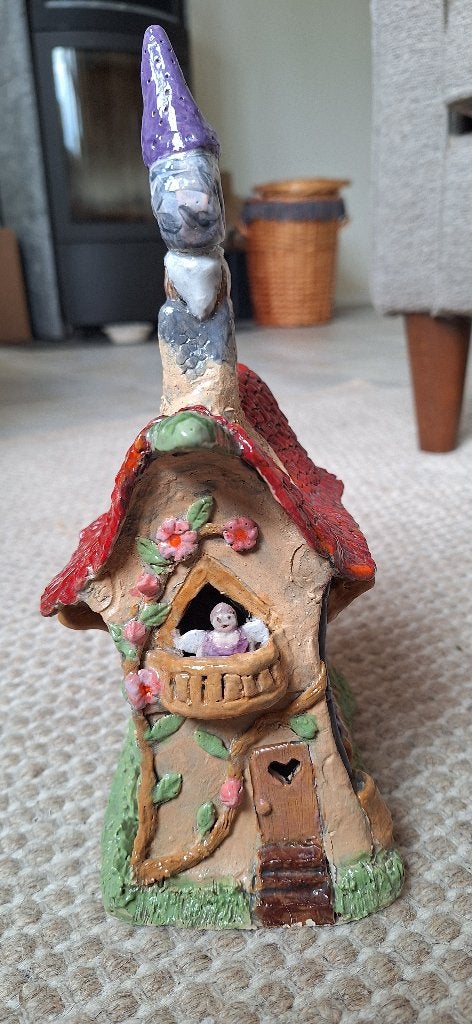 Waxinelicht huis fantasie. Handgemaakt keramiek., Meerkleurig, Overige stijlen, Ophalen of Verzenden, Zo goed als nieuw