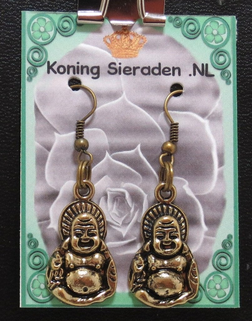 Goudkleurige Boeddha Hangers Oorbellen Setje, Marktplaats@koningsieraden.nl, Overige materialen, Hangers, Verzenden