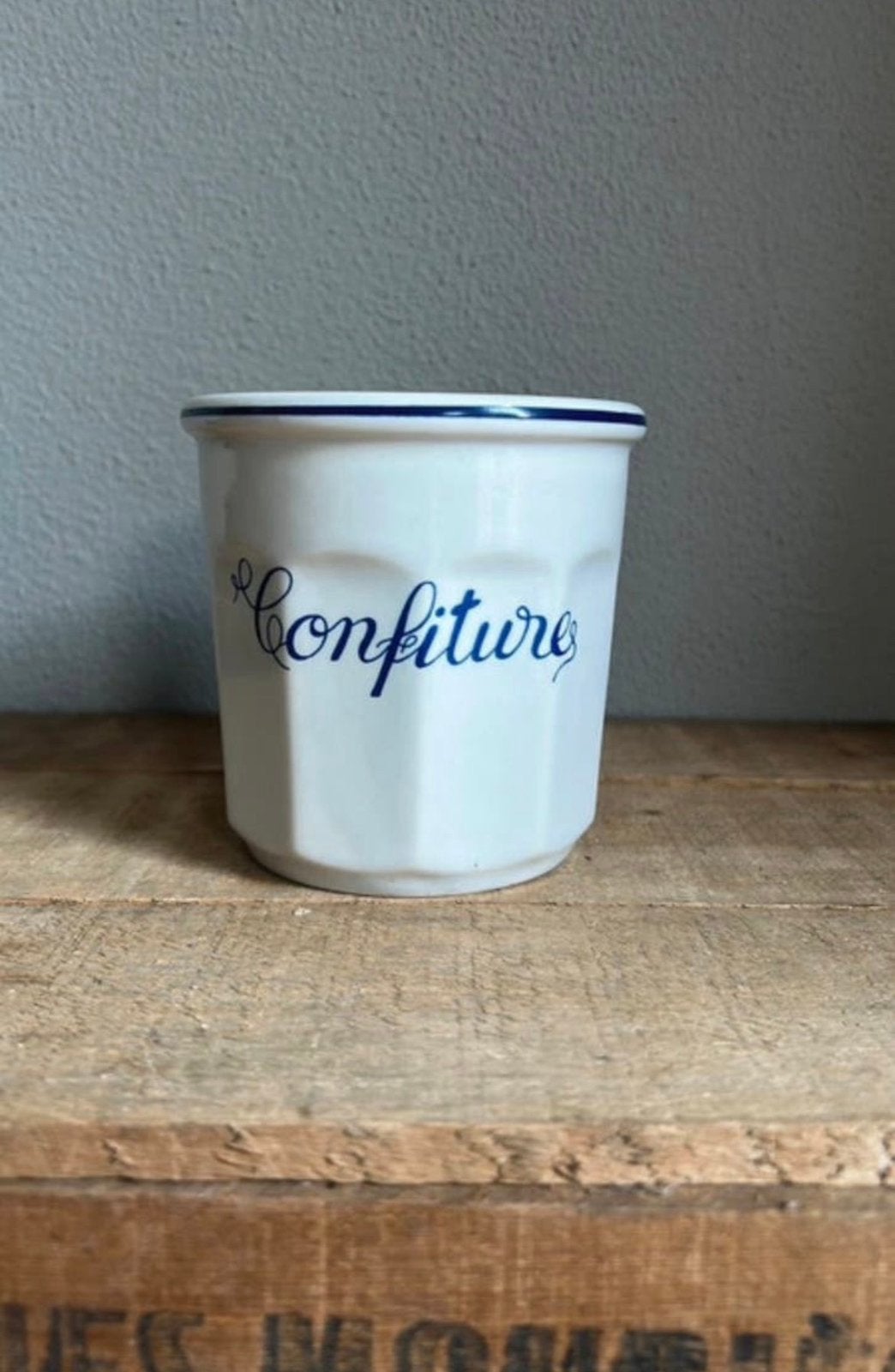 Frans confiture potje blauw / wit / jampot, Ophalen of Verzenden