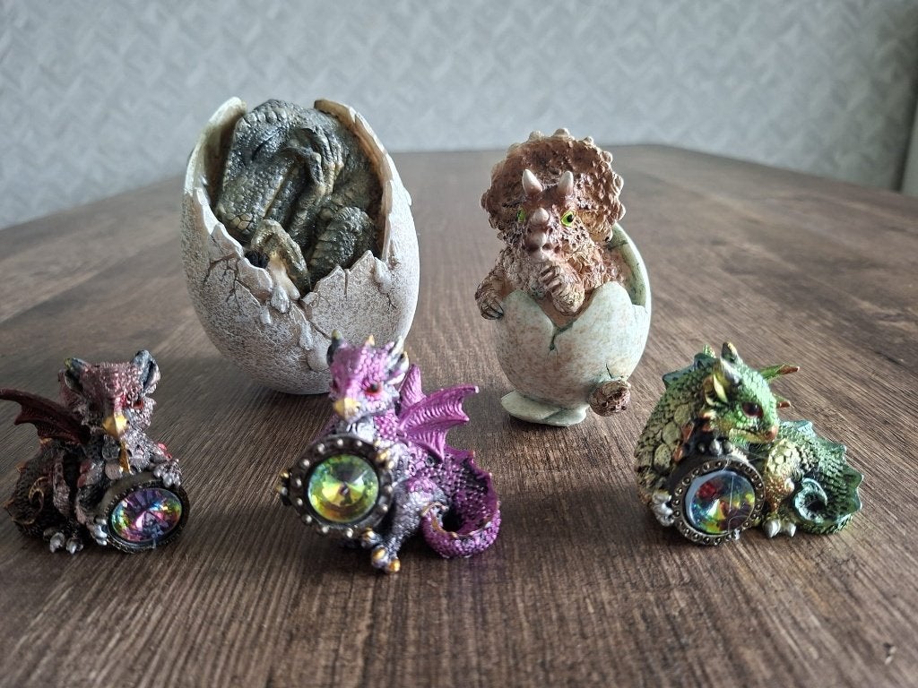 5 x dino beeldjes, Ophalen of Verzenden, Gebruikt, Fantasy